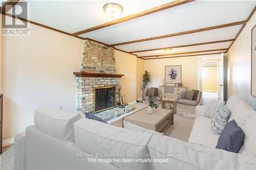 132 8Th Concession Road E, Hamilton, ON - Indoor Photo Showing Living Room With Fireplace