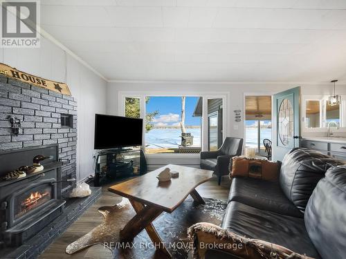 6185 Rama Dalton Boundary Road, Kawartha Lakes, ON - Indoor Photo Showing Living Room With Fireplace