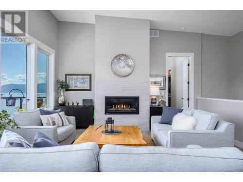 8812 Oxford Road, Vernon, BC - Indoor Photo Showing Living Room With Fireplace