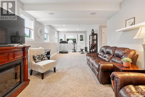 923 Sauer Crescent, Saskatoon, SK - Indoor Photo Showing Living Room With Fireplace