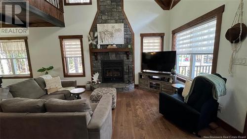 49 Chemin Du Rang 5+6, Saint-Quentin, NB - Indoor Photo Showing Living Room With Fireplace