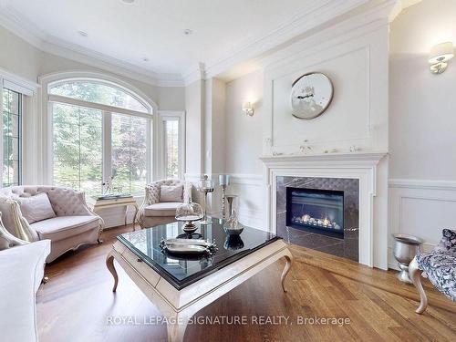 279 Betty Ann Dr, Toronto, ON - Indoor Photo Showing Living Room With Fireplace