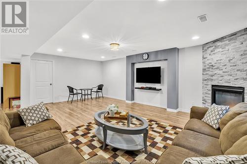 1133 Thunderbay Avenue, Windsor, ON - Indoor Photo Showing Living Room With Fireplace