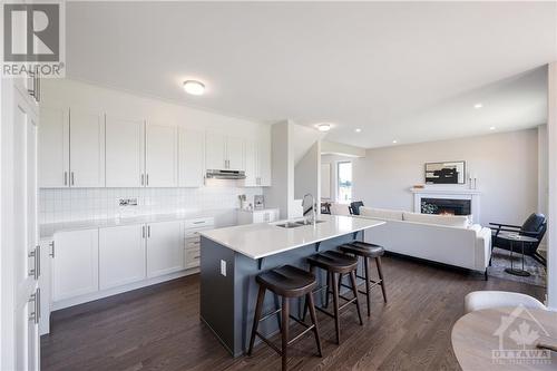 1007 Canoe Street, Barrhaven, ON - Indoor Photo Showing Kitchen With Fireplace With Double Sink