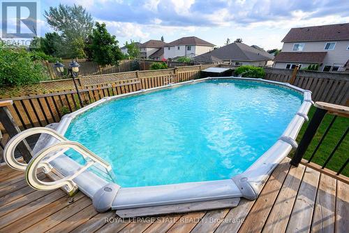 25 Lindsay Drive, Haldimand, ON - Outdoor With Above Ground Pool With Deck Patio Veranda With Backyard With Exterior