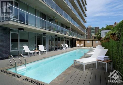 300 Lisgar Street Unit#605, Ottawa, ON - Outdoor With In Ground Pool With Balcony