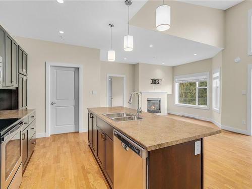 404-1838 Cowichan Bay Rd, Cowichan Bay, BC - Indoor Photo Showing Kitchen With Double Sink With Upgraded Kitchen