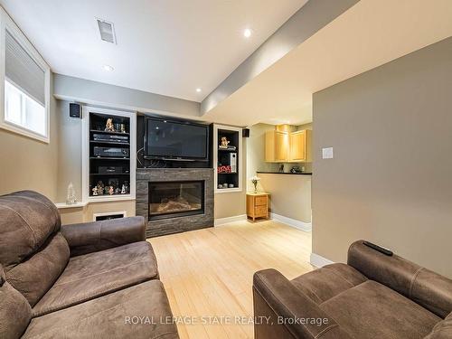 2270 Dunforest Cres, Oakville, ON - Indoor Photo Showing Living Room With Fireplace