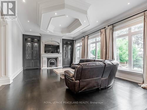 51 Berkindale Drive, Toronto, ON - Indoor Photo Showing Living Room With Fireplace