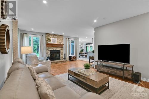 1749 Corkery Road, Ottawa, ON - Indoor Photo Showing Living Room With Fireplace