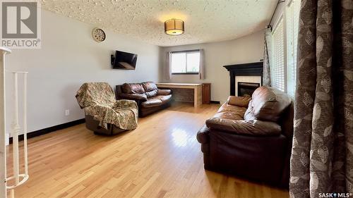 134 Throne Street, Sceptre, SK - Indoor Photo Showing Living Room With Fireplace