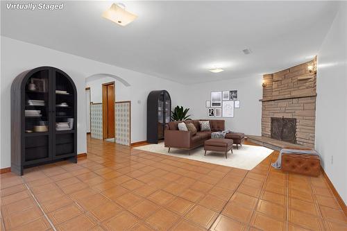 Virtually staged - 373 Mary Street, Hamilton, ON - Indoor With Fireplace