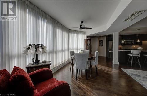 view from primary bedroom to dining area - 265 Westcourt Place Unit# 206, Waterloo, ON - Indoor