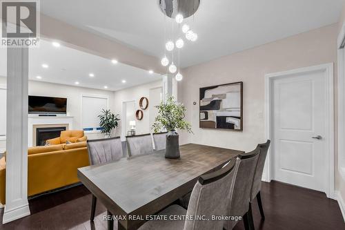 43 Provost Trail, Brampton, ON - Indoor Photo Showing Dining Room With Fireplace