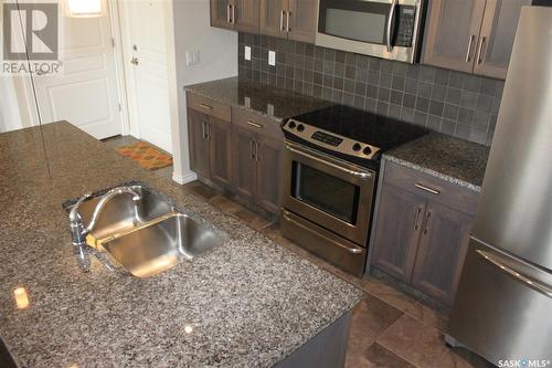 307 1715 Badham Boulevard, Regina, SK - Indoor Photo Showing Kitchen With Double Sink With Upgraded Kitchen