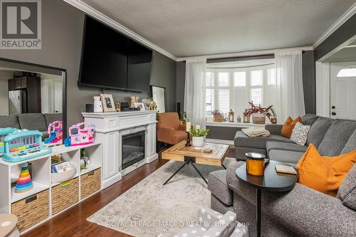 15 Locheed Drive, Hamilton, ON - Indoor Photo Showing Living Room With Fireplace