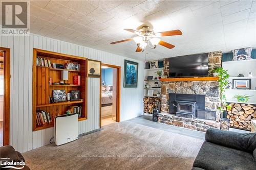 1021 Peppermint Road, Dysart Et Al, ON - Indoor Photo Showing Living Room With Fireplace