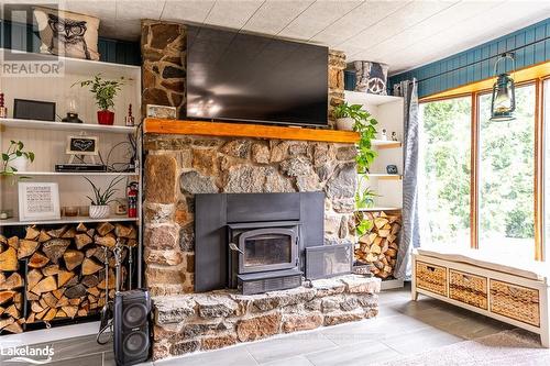 1021 Peppermint Road, Dysart Et Al, ON - Indoor Photo Showing Living Room With Fireplace