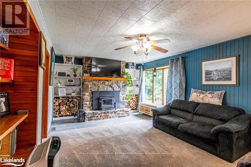 1021 Peppermint Road, Dysart Et Al, ON - Indoor Photo Showing Living Room With Fireplace