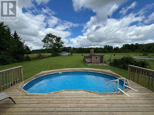 5172 Dundas Street, Thames Centre (Thorndale), ON - Outdoor With Above Ground Pool With Deck Patio Veranda With Backyard