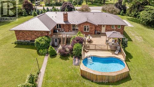 5172 Dundas Street, Thames Centre (Thorndale), ON - Outdoor With Above Ground Pool With Deck Patio Veranda