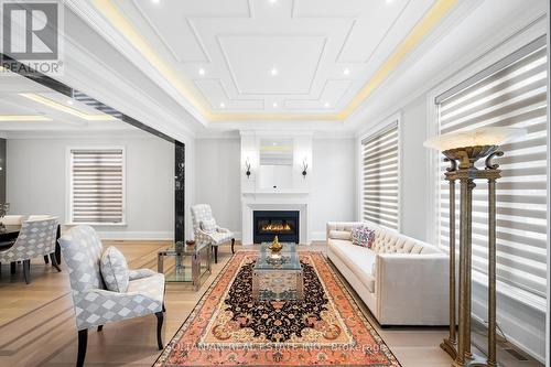 319 Betty Ann Drive, Toronto, ON - Indoor Photo Showing Living Room With Fireplace