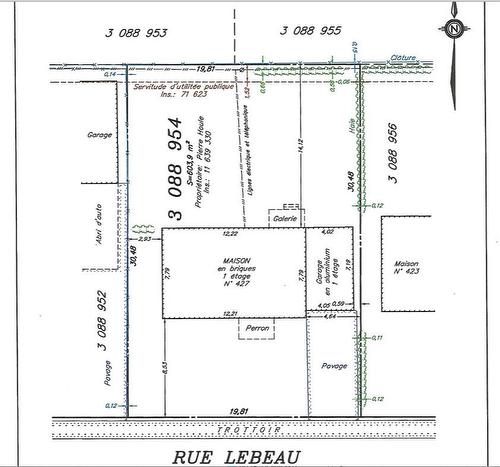 Drawing (sketch) - 427 Rue Lebeau, Saint-Jean-Sur-Richelieu, QC 