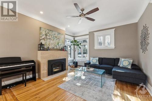 289 Clemow Avenue, Ottawa, ON - Indoor Photo Showing Living Room With Fireplace