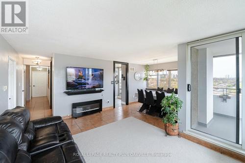 1002 - 1300 Mississauga Valley Boulevard, Mississauga, ON - Indoor Photo Showing Living Room With Fireplace