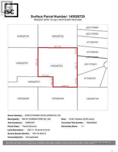 Corman Park Land, Corman Park Rm No. 344, SK 