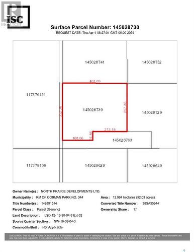 Corman Park Land, Corman Park Rm No. 344, SK 