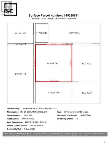 Corman Park Land, Corman Park Rm No. 344, SK 