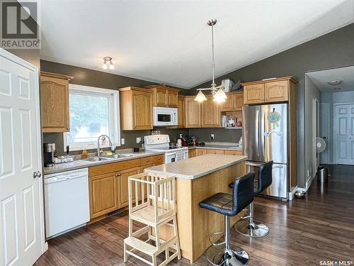 216 Centre Avenue, Meadow Lake, SK - Indoor Photo Showing Kitchen With Double Sink