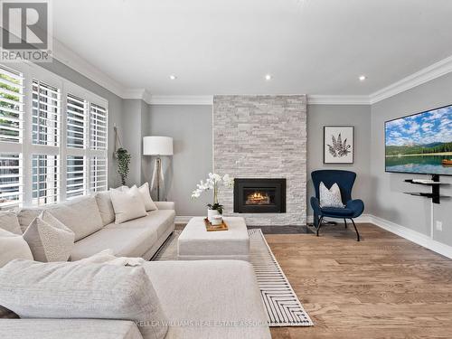 108 Warner Drive, Oakville, ON - Indoor Photo Showing Living Room With Fireplace