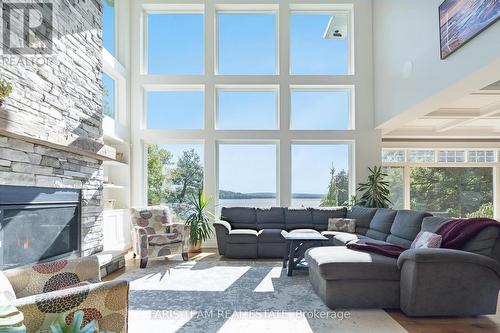 8698 Highway 12, Orillia, ON - Indoor Photo Showing Living Room With Fireplace