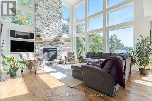 8698 Highway 12, Orillia, ON - Indoor Photo Showing Living Room With Fireplace