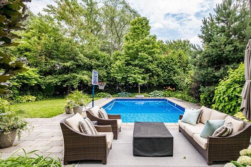 3014 Balmoral Avenue, Burlington, ON - Outdoor With In Ground Pool With Deck Patio Veranda With Backyard