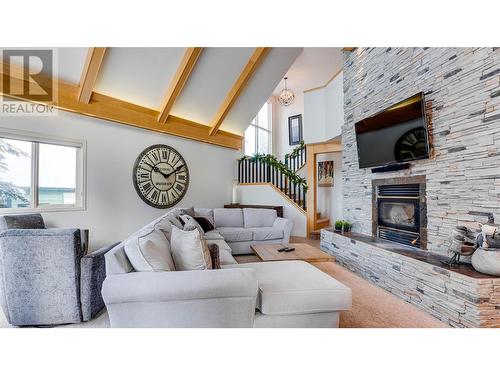 270 Monashee Road Unit# 1 Lot# 1, Vernon, BC - Indoor Photo Showing Living Room With Fireplace
