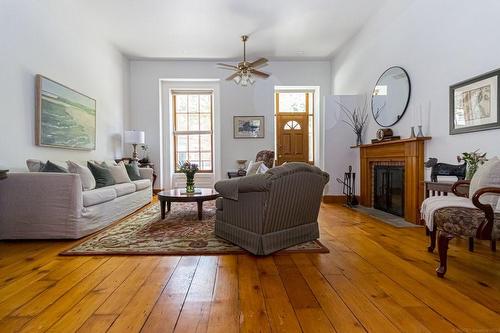 214 Bay Street S, Hamilton, ON - Indoor Photo Showing Living Room With Fireplace