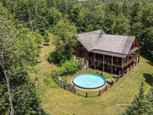 Aerial photo - 1870 Mtée Du 2E Rang, Val-David, QC - Outdoor With Above Ground Pool