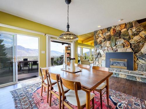 350 Greenstone Drive, Kamloops, BC - Indoor Photo Showing Dining Room With Fireplace