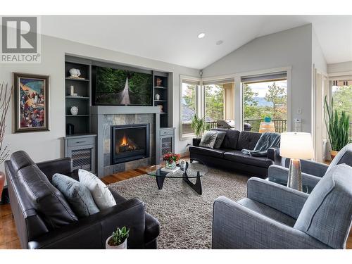 1029 Long Ridge Drive, Kelowna, BC - Indoor Photo Showing Living Room With Fireplace