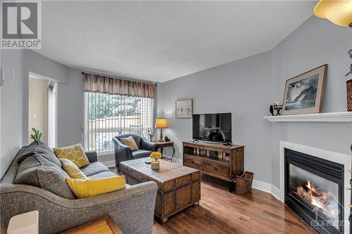 living room with cozy gas fireplace - 10 Hodgson Court, Ottawa, ON 