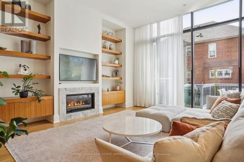 6 Astley Avenue, Toronto, ON - Indoor Photo Showing Living Room With Fireplace