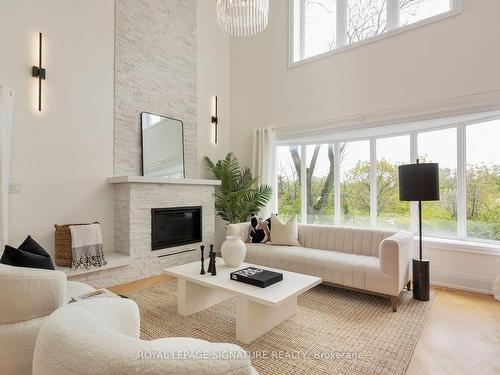 130 Saturn Rd, Toronto, ON - Indoor Photo Showing Living Room With Fireplace