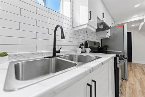 161 Glow Avenue, Hamilton, ON - Indoor Photo Showing Kitchen With Double Sink