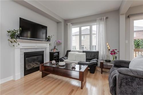 87 Humphrey Street, Waterdown, ON - Indoor Photo Showing Living Room With Fireplace