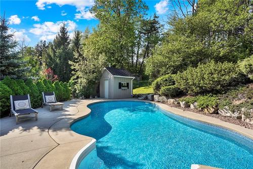 Pool - 1019 Old Mohawk Road, Ancaster, ON - Outdoor With In Ground Pool With Deck Patio Veranda With Backyard
