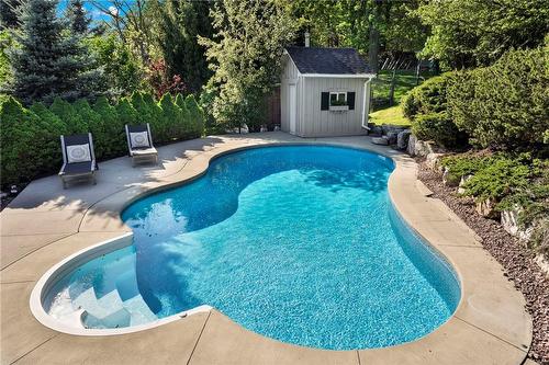 Pool - 1019 Old Mohawk Road, Ancaster, ON - Outdoor With In Ground Pool With Deck Patio Veranda With Backyard