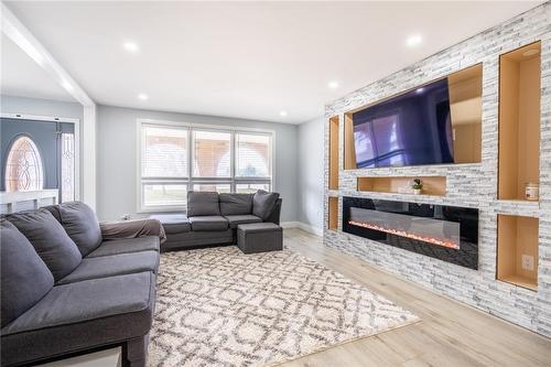 9 Delawana Drive, Hamilton, ON - Indoor Photo Showing Living Room With Fireplace